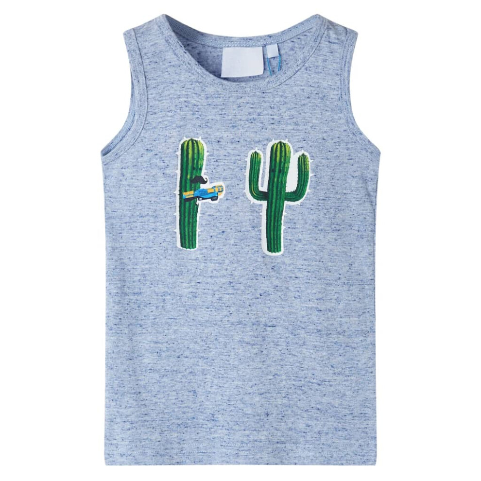 (blue, 140 (9-10y)) Kids' Tank Top Sleeveless Children's Camisole Undershirt Vest Cactus Print