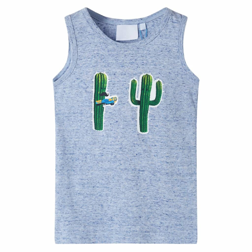 (blue, 104 (3-4y)) Kids' Tank Top Sleeveless Children's Camisole Undershirt Vest Cactus Print