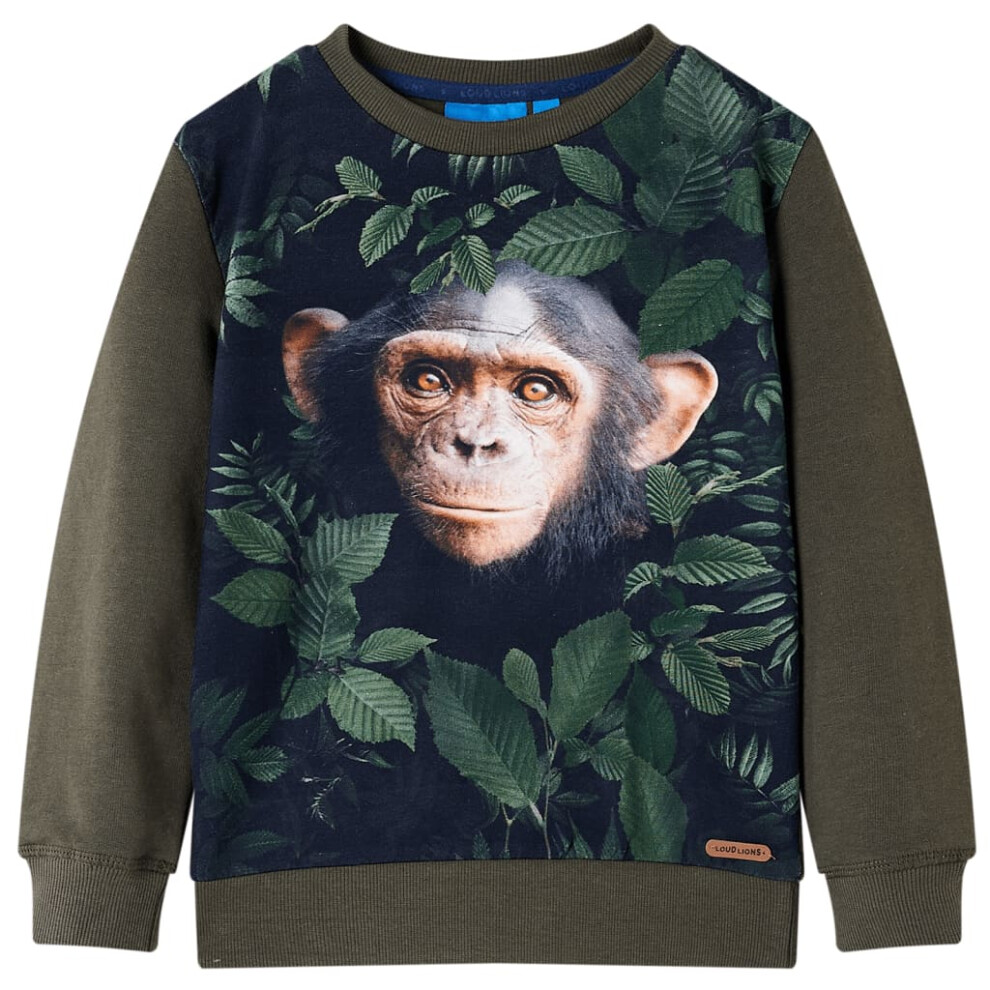 Vidaxl (Khaki, 104 (3-4Y)) Kids' Sweatshirt Children Long Sleeves Pullover Clothes Top Khaki 116 Dark