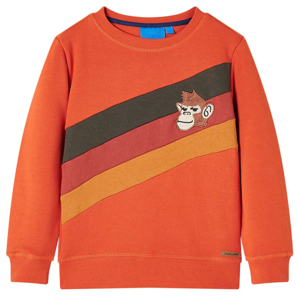 Vidaxl (, 104 (3-4Y)) Kids' Sweatshirt Children Long Sleeves Toddler Pullover Kids' Top Navy 140 Orange