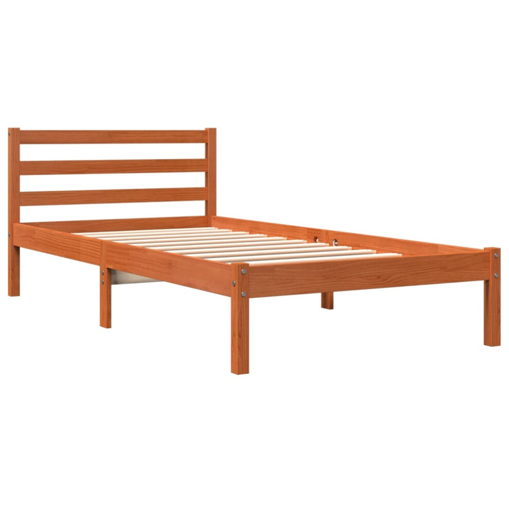 (90 x 190 cm) vidaXL Bed Frame Bed Base Wax Brown 120x190 cm Small Double Solid Wood Pine