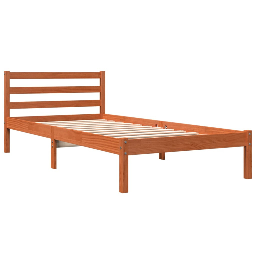 (100 x 200 cm) vidaXL Bed Frame Bed Base Wax Brown 120x190 cm Small Double Solid Wood Pine