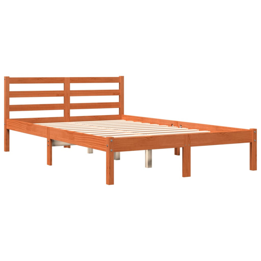 (120 x 200 cm) vidaXL Bed Frame Bed Base Wax Brown 120x190 cm Small Double Solid Wood Pine