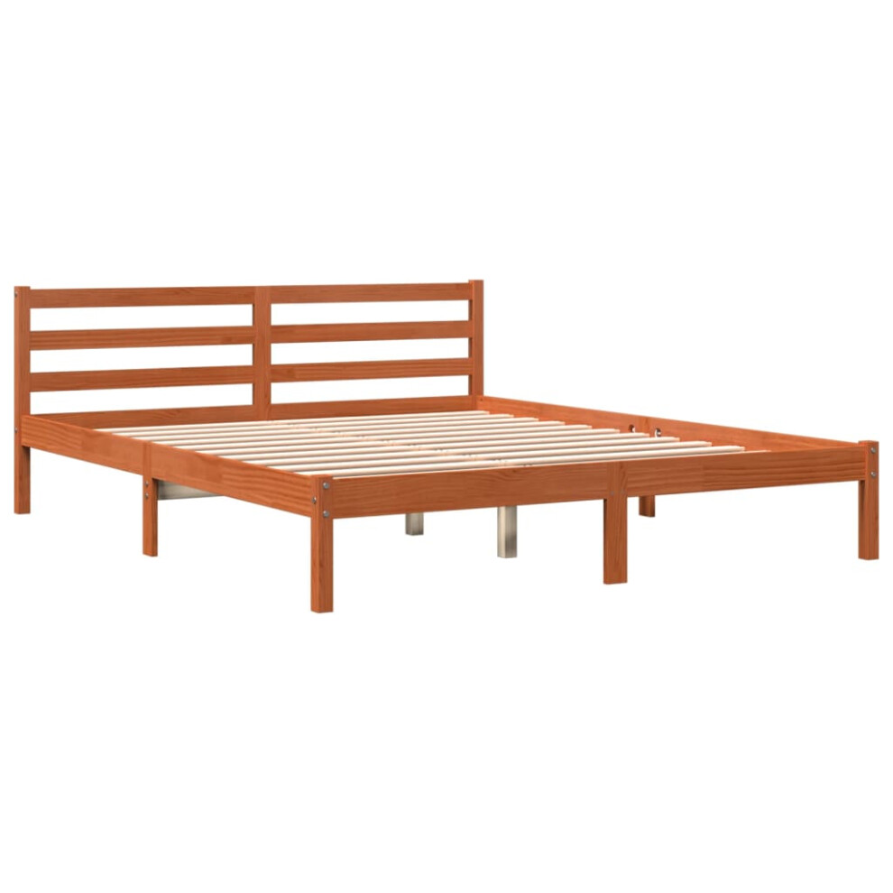 (160 x 200 cm) vidaXL Bed Frame Bed Base Wax Brown 120x190 cm Small Double Solid Wood Pine