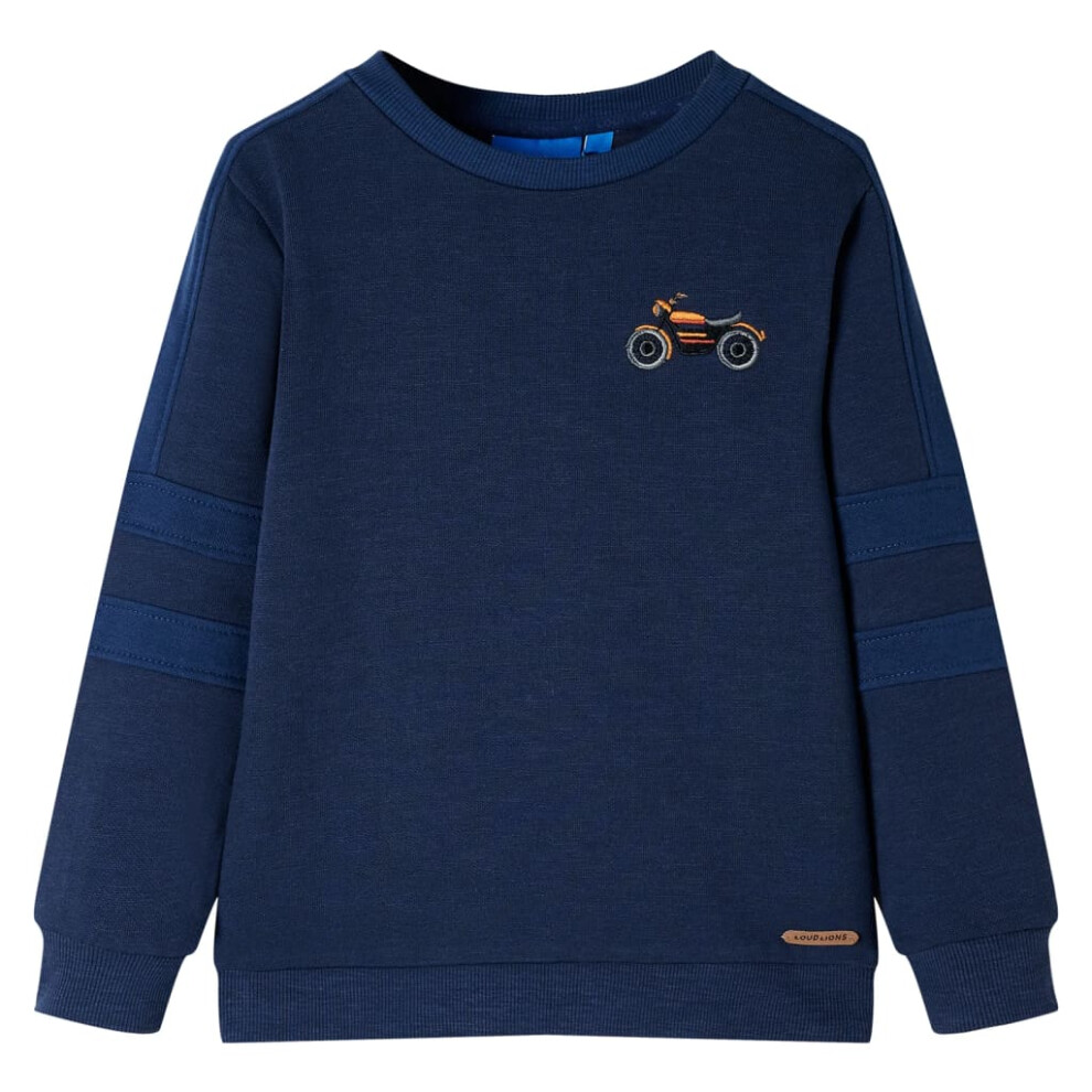 (navy, 92 (1.5-2y)) Kids' Sweatshirt Children's Long Sleeves Pullover Toddler Top Motorcycle Print