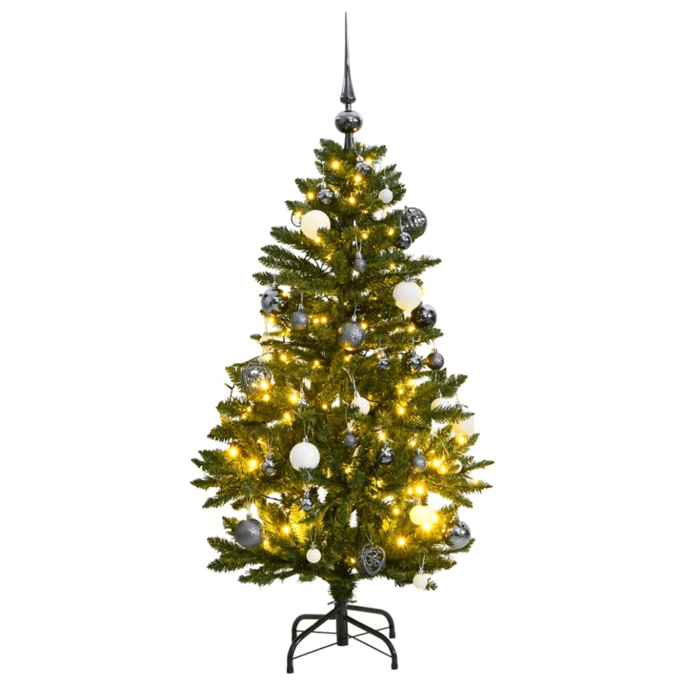 (green, 120 cm/with leds & white balls) vidaXL Artificial Hinged Christmas Tree Artificial Tree 150 LEDs and Ball Set