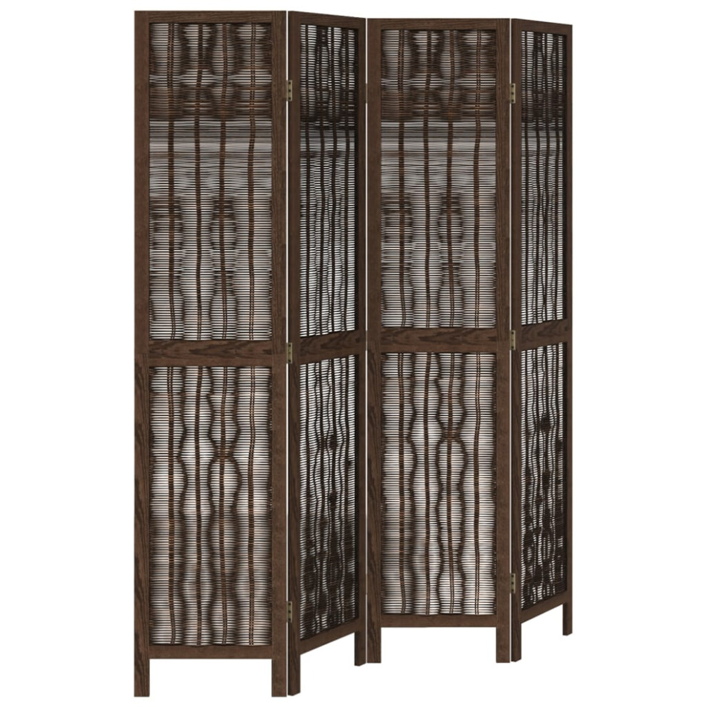 (40 x 180 cm/ 4 piece) vidaXL Room Divider Panel Room Privacy Screen Dark Brown Solid Wood Paulownia