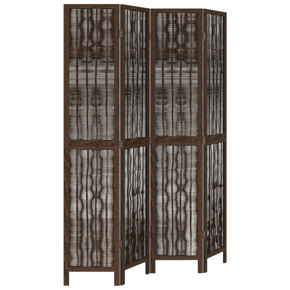 (40 x 200 cm/ 4 piece) vidaXL Room Divider Panel Room Privacy Screen Dark Brown Solid Wood Paulownia