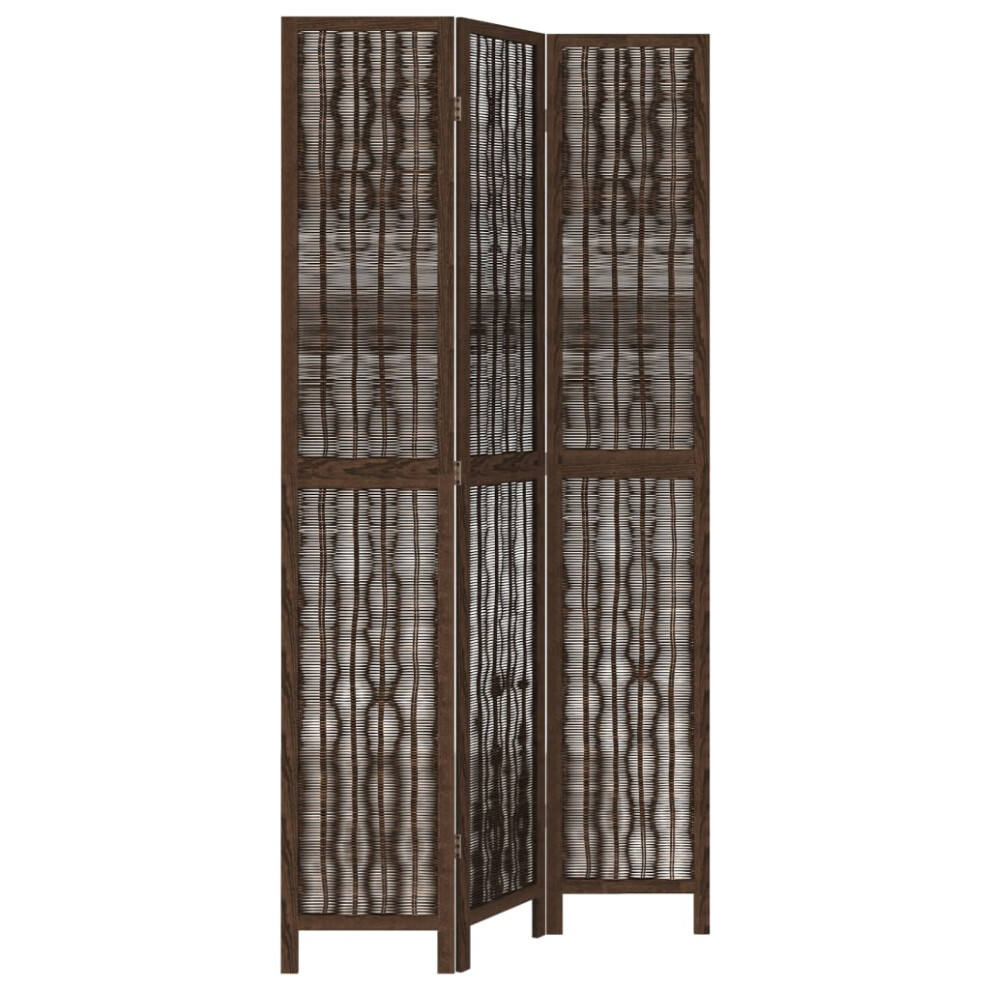 (40 x 220 cm/ 3 piece) vidaXL Room Divider Panel Room Privacy Screen Dark Brown Solid Wood Paulownia