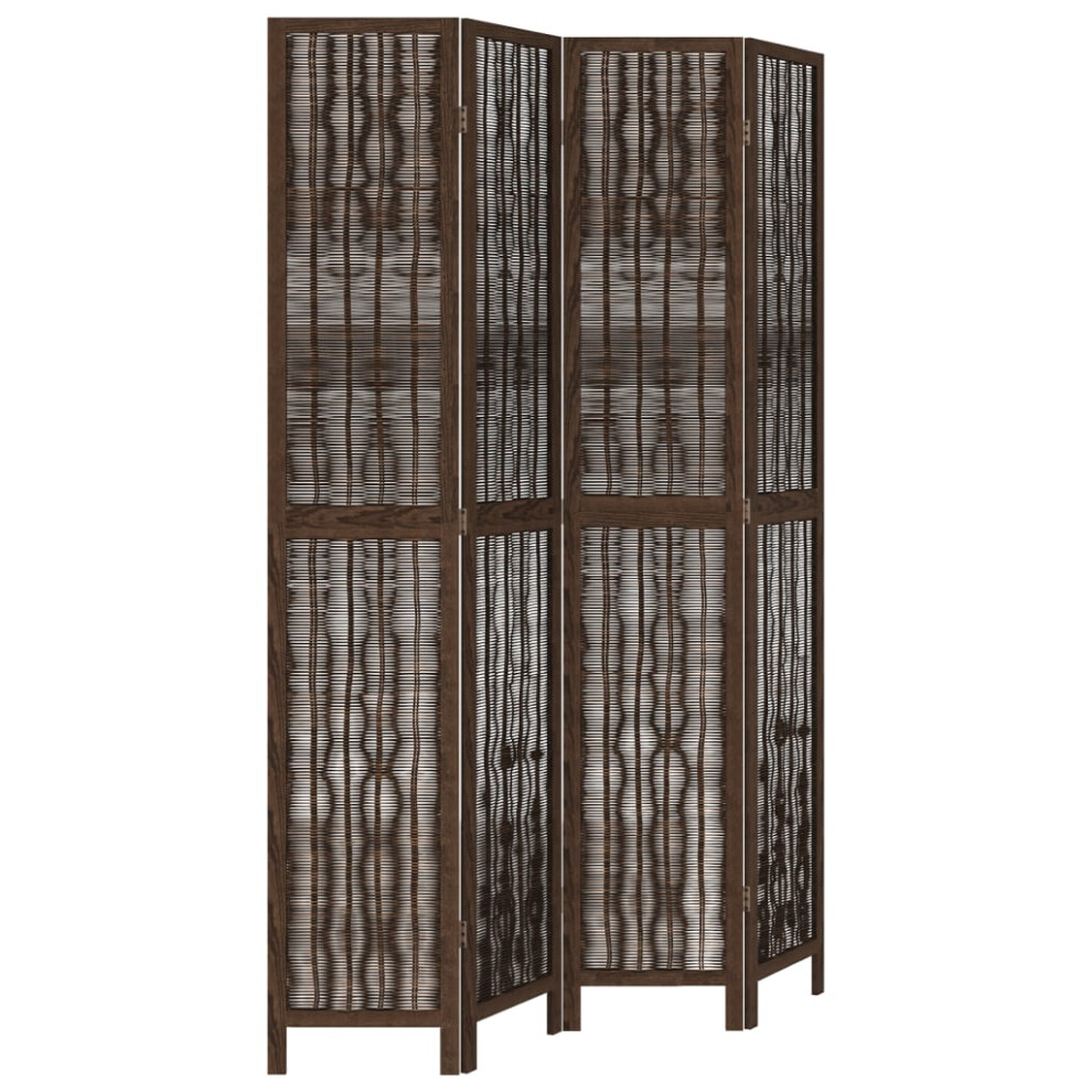 (40 X 220 cm/ 4 piece) vidaXL Room Divider Panel Room Privacy Screen Dark Brown Solid Wood Paulownia