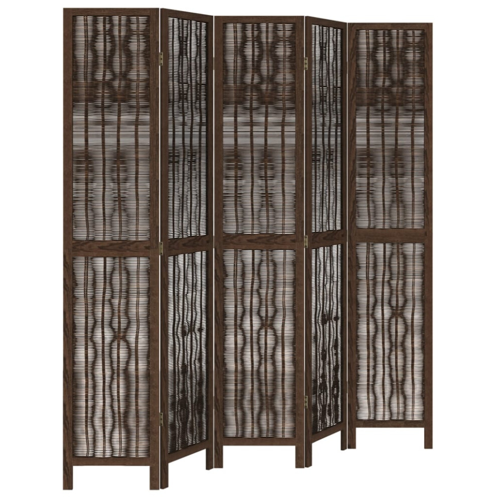 (40 X 200 cm/ 5 piece) vidaXL Room Divider Panel Room Privacy Screen Dark Brown Solid Wood Paulownia