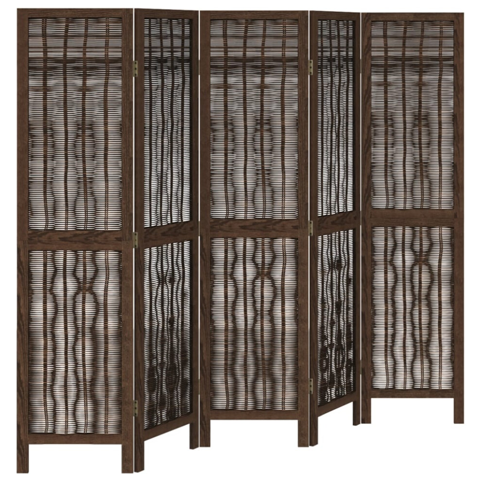 (40 x 160 cm/ 5 piece) vidaXL Room Divider Panel Room Privacy Screen Dark Brown Solid Wood Paulownia