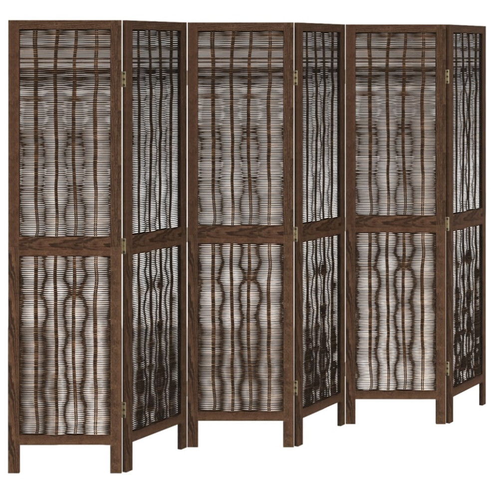 (40 x 160 cm/ 6 piece) vidaXL Room Divider Panel Room Privacy Screen Dark Brown Solid Wood Paulownia