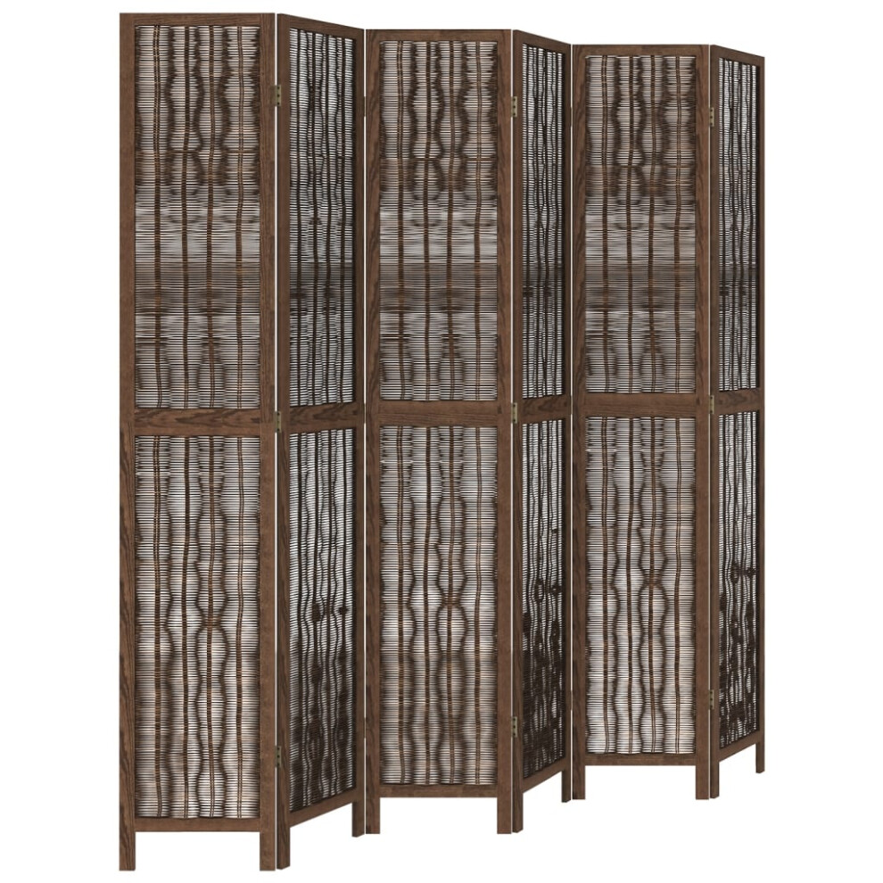 (40 x 220 cm/ 6 piece) vidaXL Room Divider Panel Room Privacy Screen Dark Brown Solid Wood Paulownia