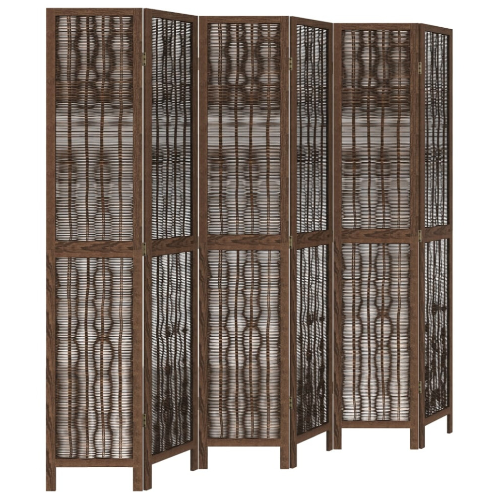 (40 x 200 cm/ 6 piece) vidaXL Room Divider Panel Room Privacy Screen Dark Brown Solid Wood Paulownia