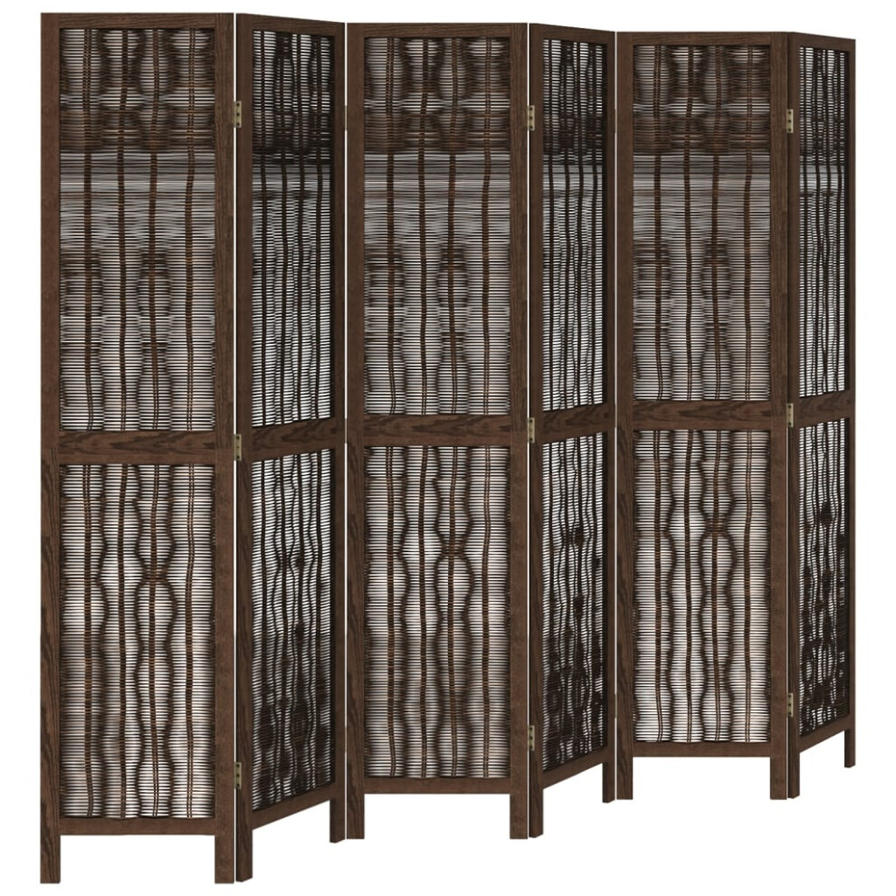 (40 x 180 cm/ 6 piece) vidaXL Room Divider Panel Room Privacy Screen Dark Brown Solid Wood Paulownia