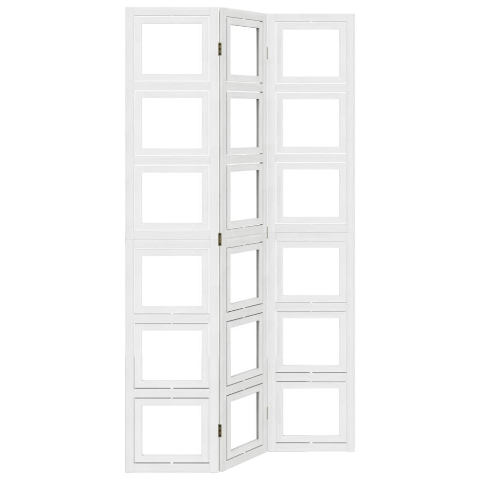 (40 x 200 cm/ 3 piece) vidaXL Room Divider Panel Office Privacy Screen White Solid Wood Paulownia