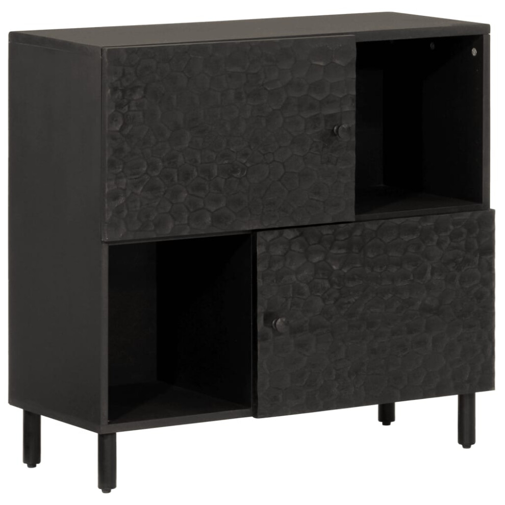 (black) vidaXL Side Cabinet Home Storage Cabinet Cupboard Sideboard Solid Wood Mango