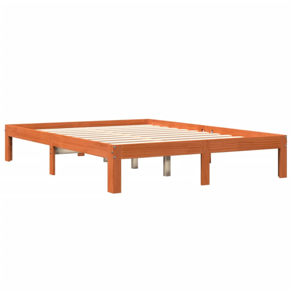 (135 x 190 cm) vidaXL Bed Frame Bed Base Bedstead Wax Brown 90x190 cm Single Solid Wood Pine