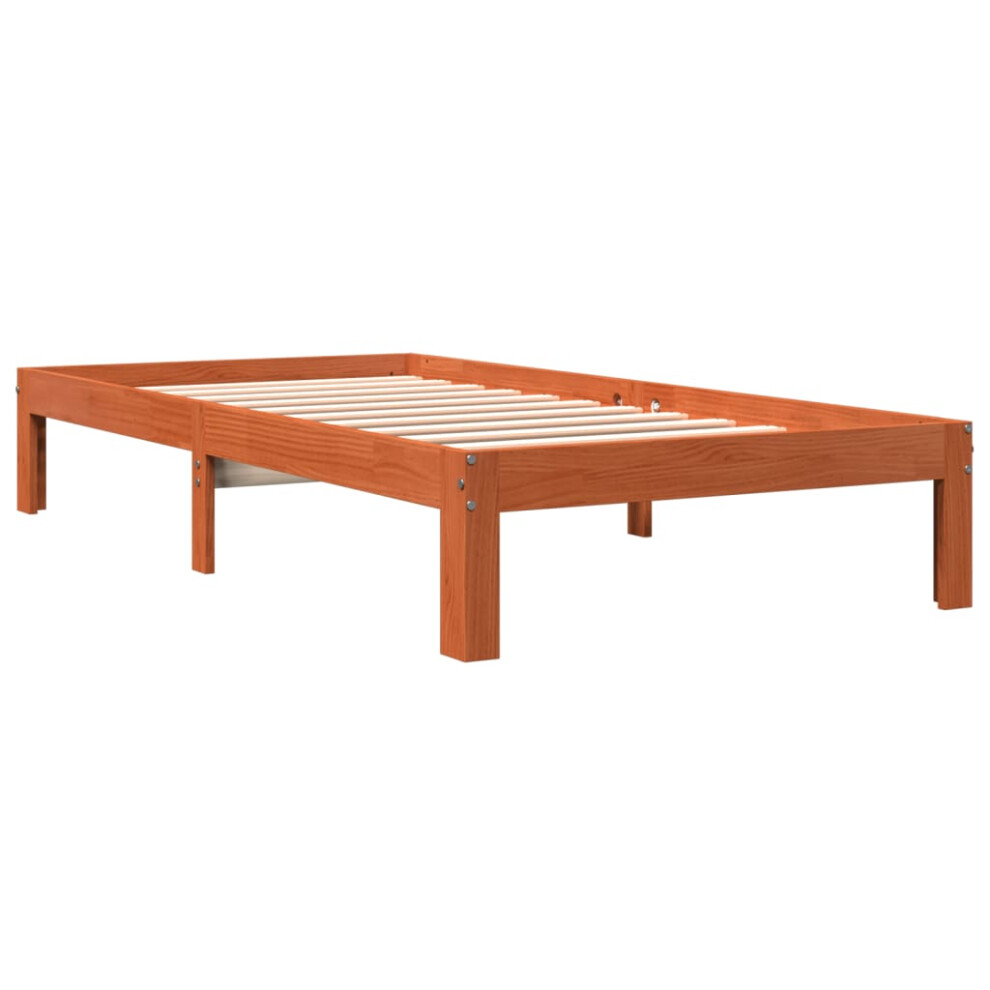 (90 x 200 cm) vidaXL Bed Frame Bed Base Bedstead Wax Brown 90x190 cm Single Solid Wood Pine