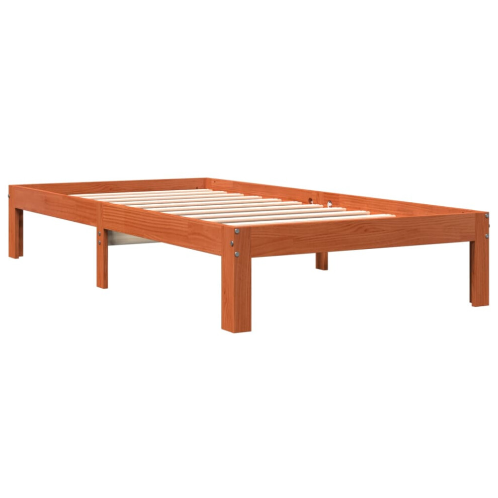 Vidaxl (100 X 200 Cm) Bed Frame Bed Base Bedstead Wax Brown 90X190 Cm Single Solid Wood Pine