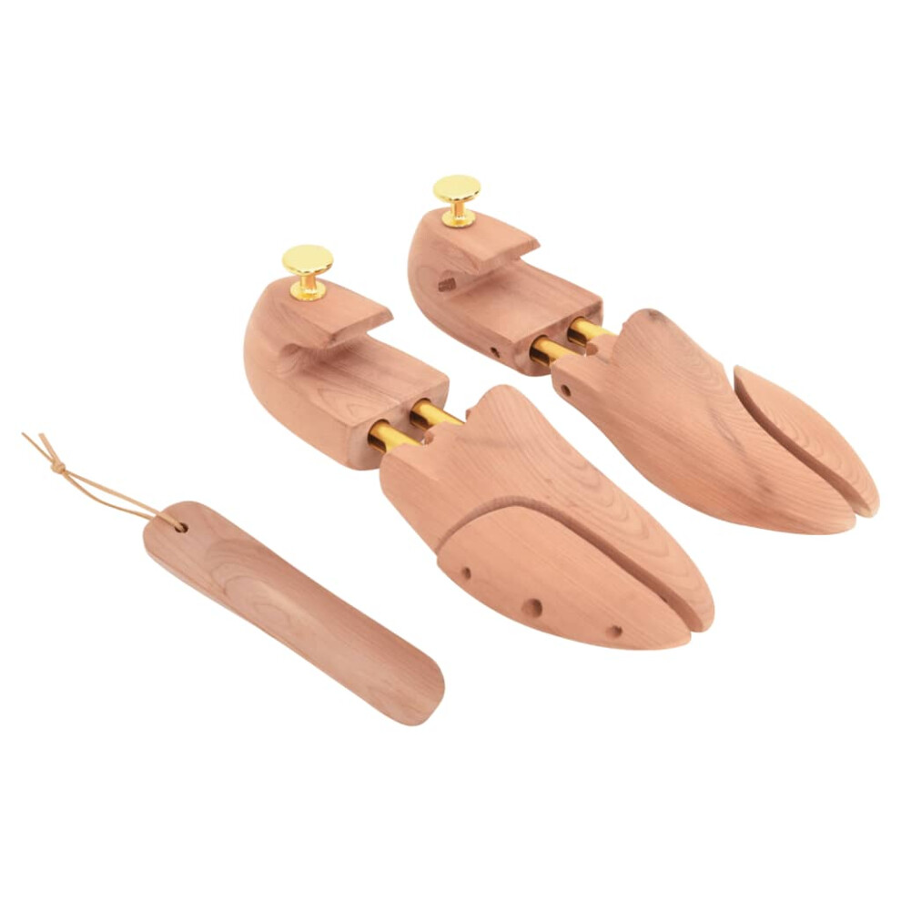 Vidaxl (With Knob, 44-45) Shoe Stretcher With Shoe Horn Boot Stretcher Eu 42-43 Solid Wood Cedar