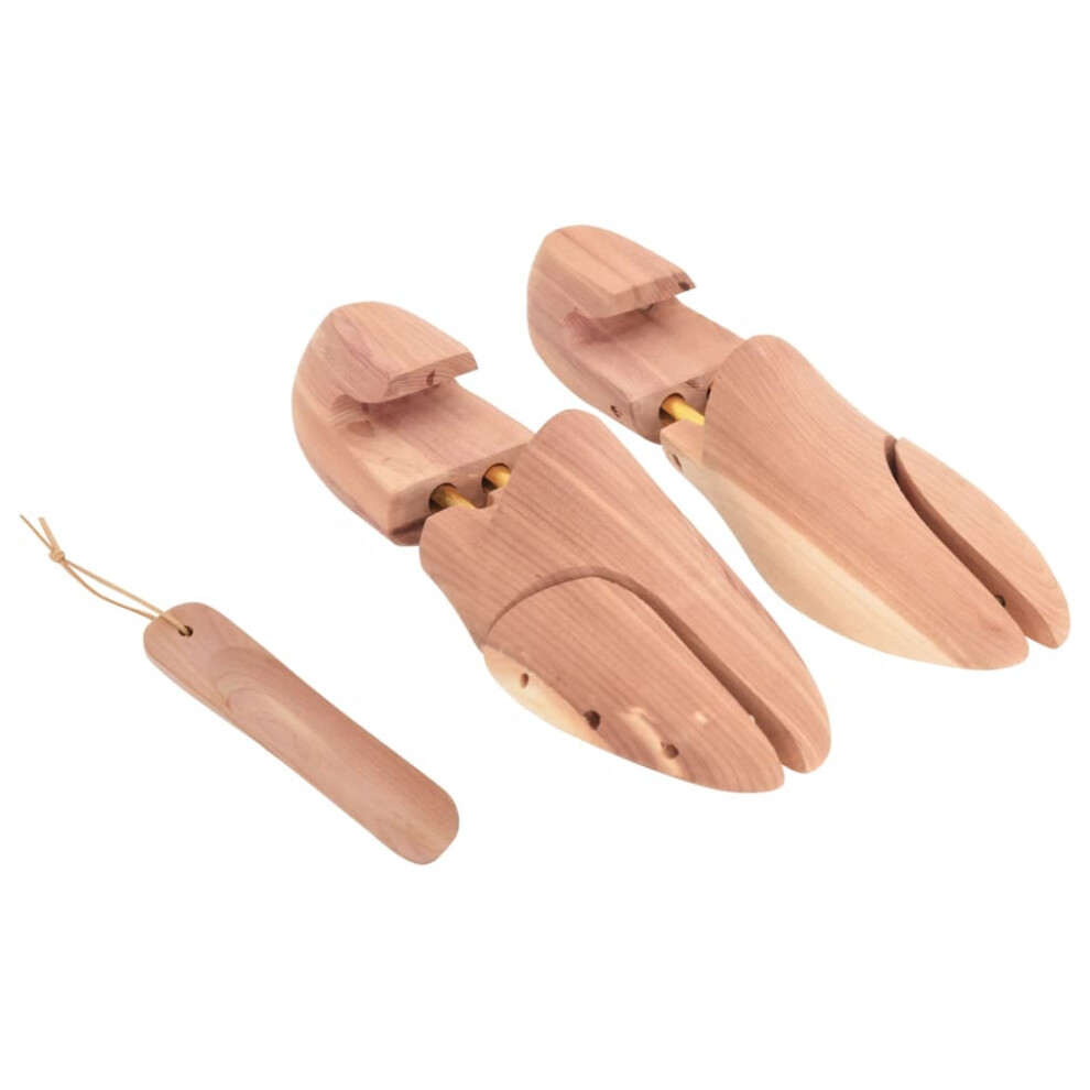 Vidaxl (Without Knob, 40-41) Shoe Stretcher With Shoe Horn Boot Stretcher Eu 42-43 Solid Wood Cedar