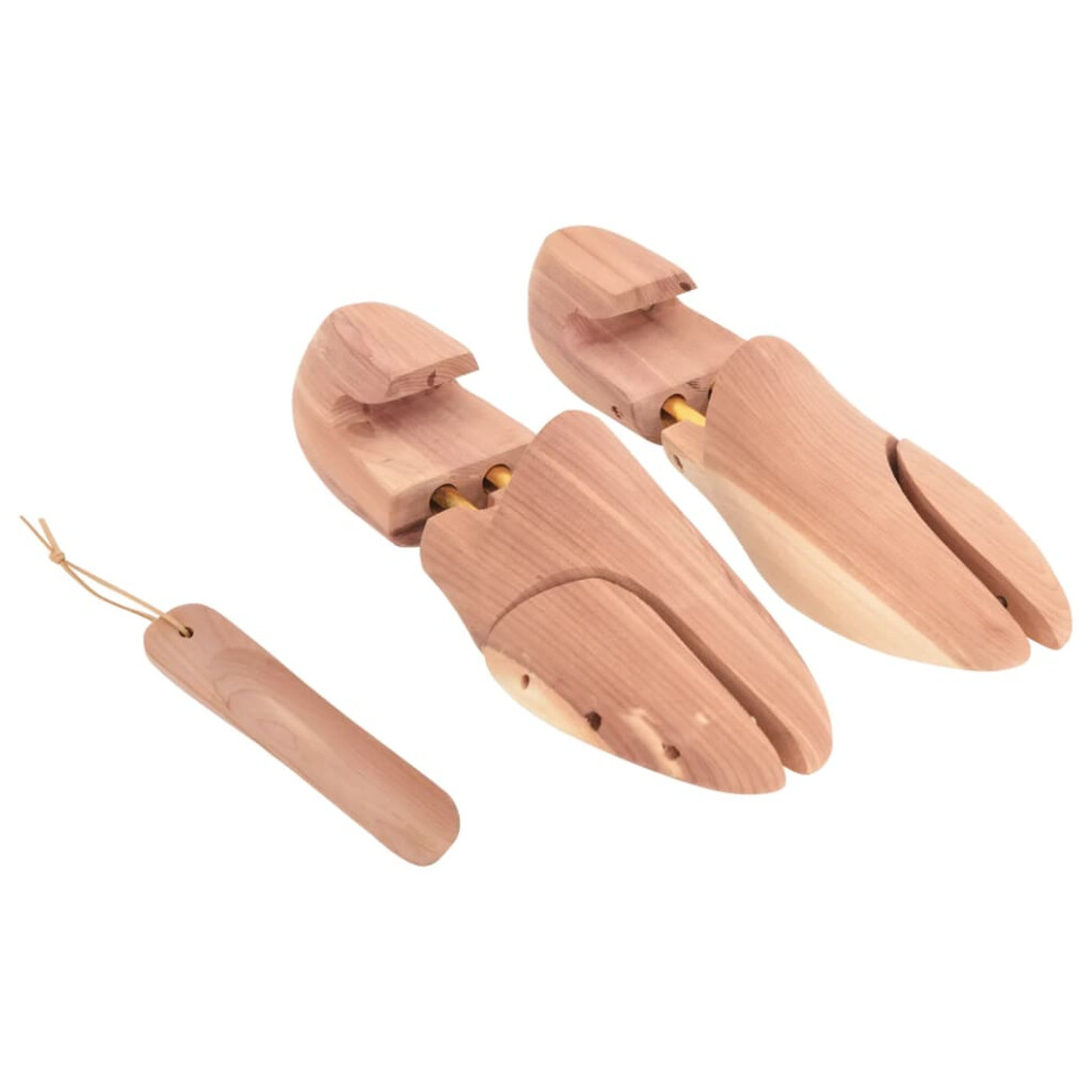 Vidaxl (Without Knob, 36-37) Shoe Stretcher With Shoe Horn Boot Stretcher Eu 42-43 Solid Wood Cedar