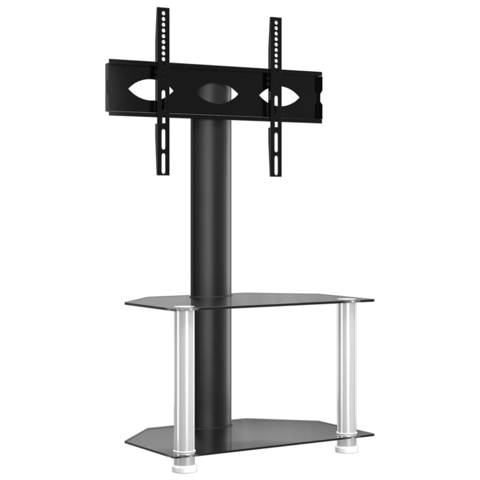 (black and silver, 65.5 x 40 x 101 cm) vidaXL Corner TV Stand for 32-70 Inch Universal Cantilever TV Floor Stand