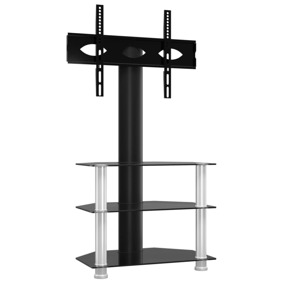 (black and silver, 65.5 x 40 x 110 cm) vidaXL Corner TV Stand for 32-70 Inch Universal Cantilever TV Floor Stand