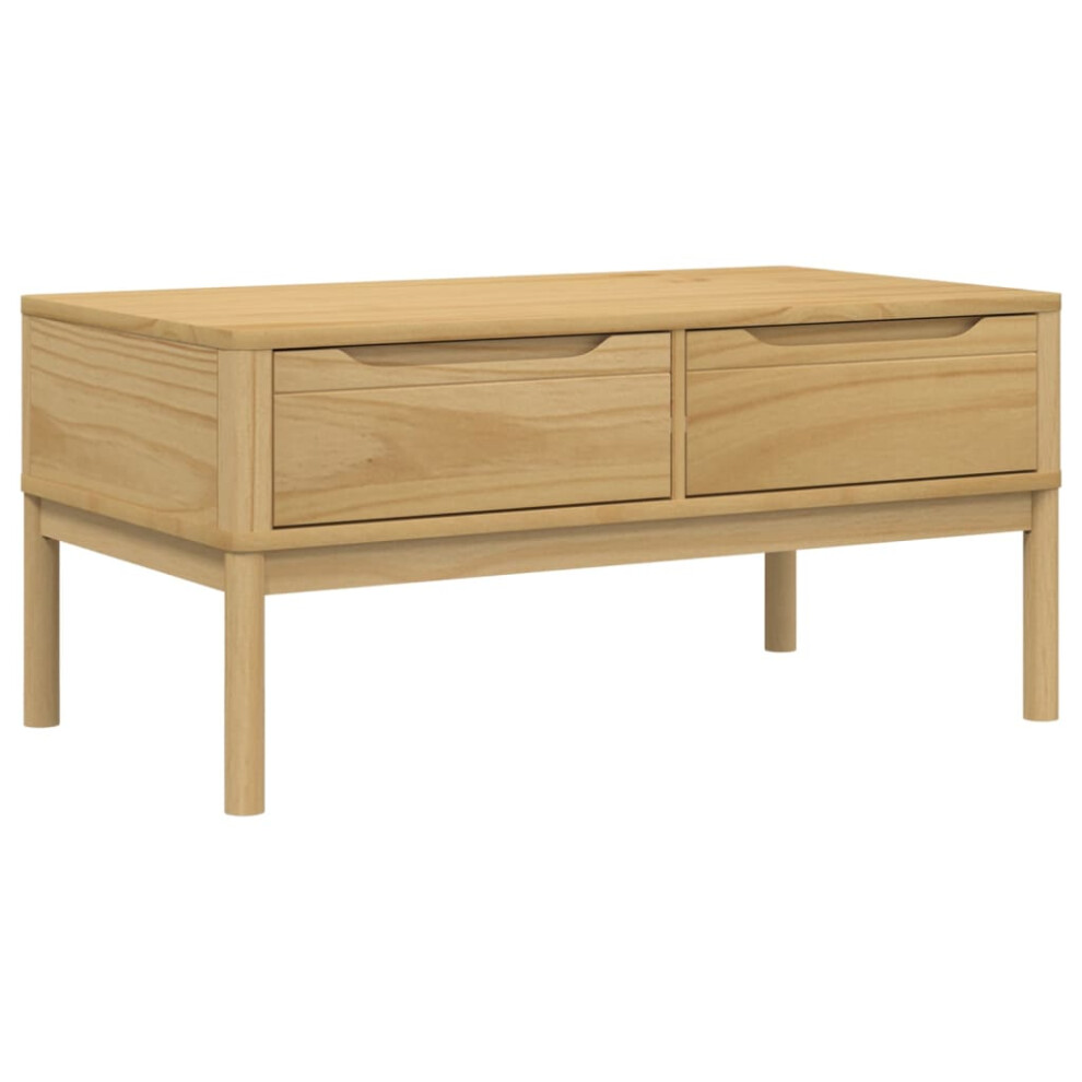 Vidaxl (Wax Brown) Coffee Table Hallway Accent End Table Tea Side Table Solid Pine Wood