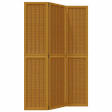 (40 x 180 cm/ 3 piece) vidaXL Room Divider Panel Office Privacy Screen Brown Solid Wood Paulownia