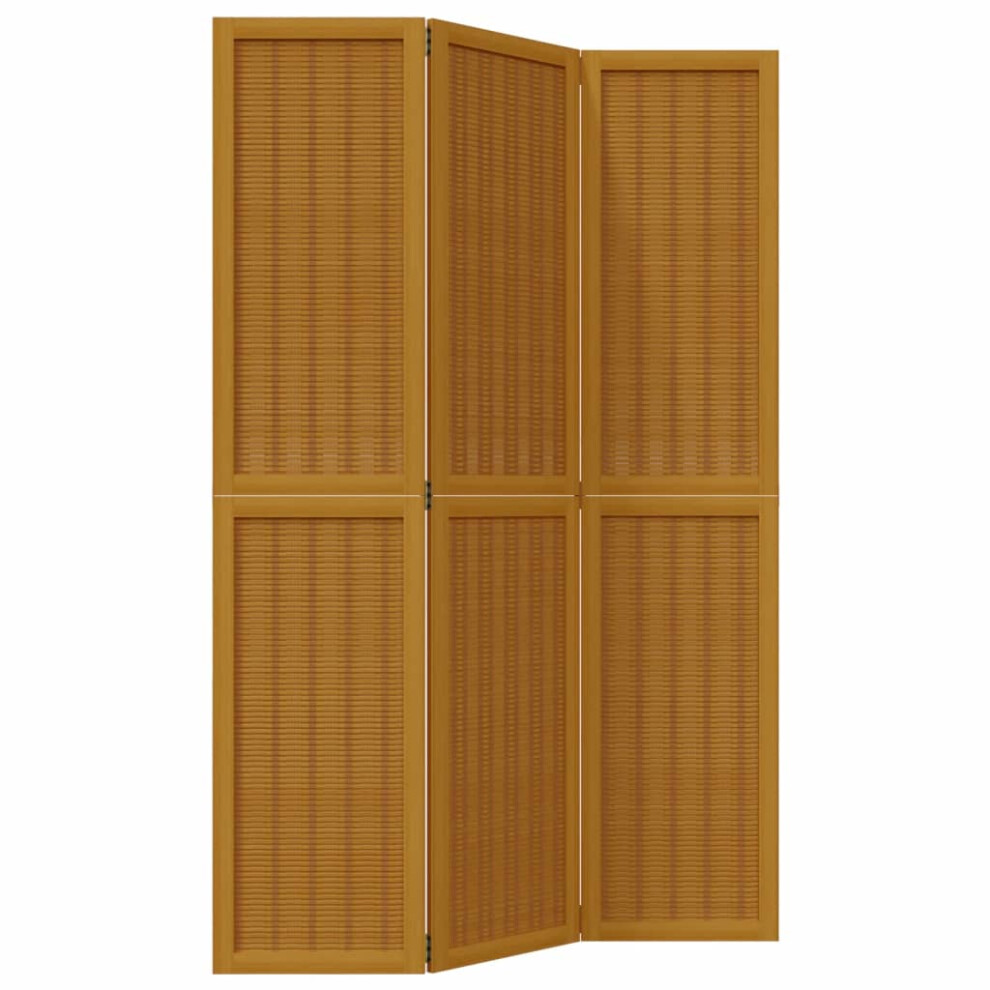 (40 x 180 cm/ 3 piece) vidaXL Room Divider Panel Office Privacy Screen Brown Solid Wood Paulownia