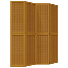 (40 x 180 cm/ 4 piece) vidaXL Room Divider Panel Office Privacy Screen Brown Solid Wood Paulownia