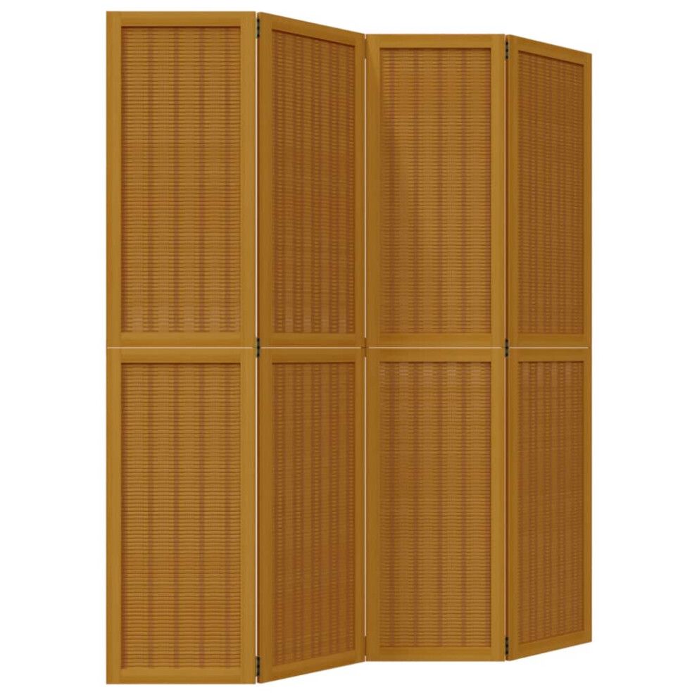 (40 x 180 cm/ 4 piece) vidaXL Room Divider Panel Office Privacy Screen Brown Solid Wood Paulownia