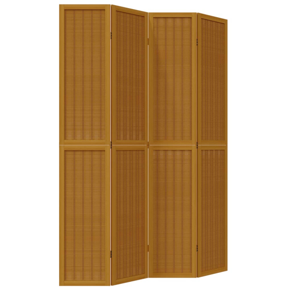 (40 x 220 cm/ 4 piece) vidaXL Room Divider Panel Office Privacy Screen Brown Solid Wood Paulownia