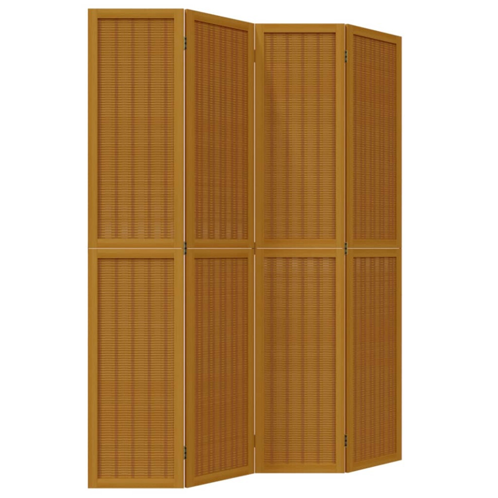 (40 x 200 cm/ 4 piece) vidaXL Room Divider Panel Office Privacy Screen Brown Solid Wood Paulownia