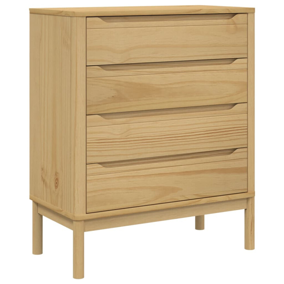Vidaxl (Wax Brown) Chest Of Drawers Storage Drawer Cabinet Sideboard Grey Solid Wood Pine