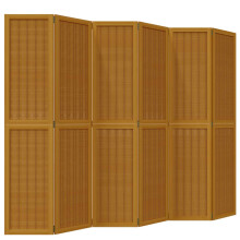 (40 x 180 cm/ 6 piece) vidaXL Room Divider Panel Office Privacy Screen Brown Solid Wood Paulownia