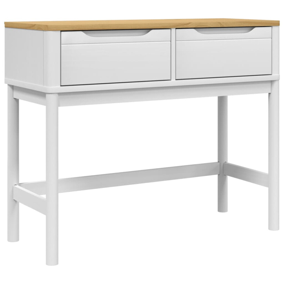 Vidaxl (White) Console Table Hallway Tea Side Table Accent End Table Solid Wood Pine