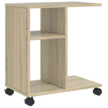 (Sonoma oak) vidaXL Side Table with Wheels Hallway End Table Coffee Table Engineered Wood