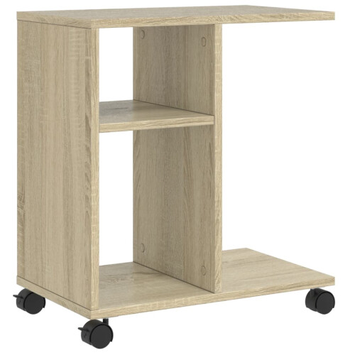 VidaXL (Sonoma oak) vidaXL Side Table with Wheels Hallway End Table Coffee Table Engineered Wood