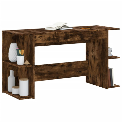 VidaXL (smoked oak) vidaXL Desk Office Writing Desk Working Computer Table Black Engineered Wood 2