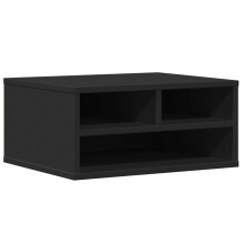 (Black) vidaXL Printer Stand Printer Table File Organiser Brown Oak Engineered Wood