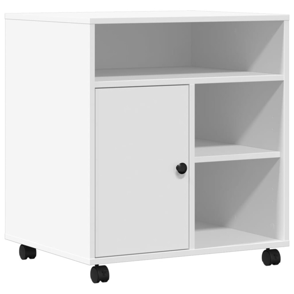 (white) vidaXL Printer Stand with Wheels Printer Table File Desk Organiser Sonoma Oak