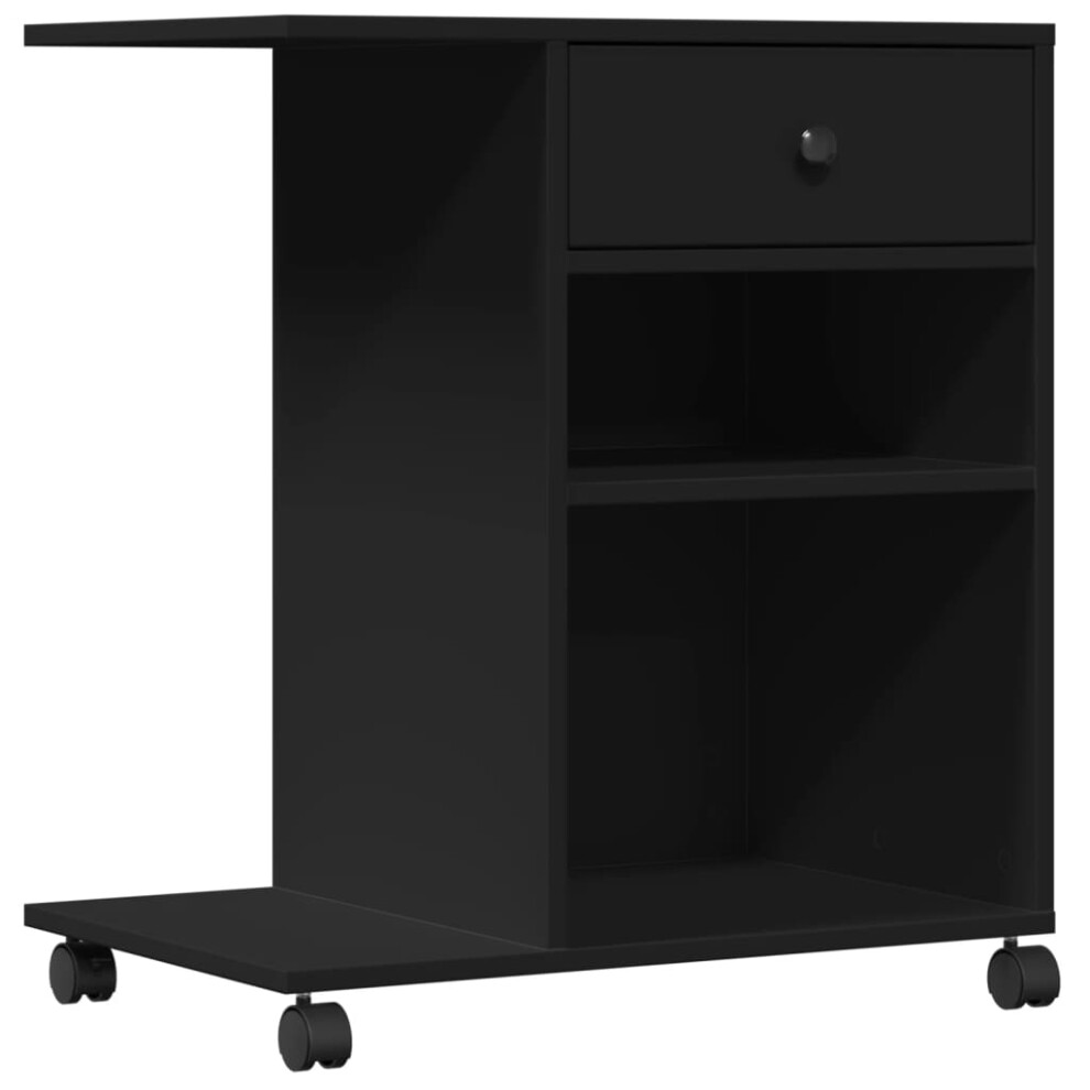 Vidaxl () Printer Stand With Wheels Printer Table File Desk Organiser Sonoma Black/Grey