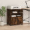VidaXL (smoked oak) vidaXL Printer Stand with Wheels Printer Table Office File Desk Organiser 3