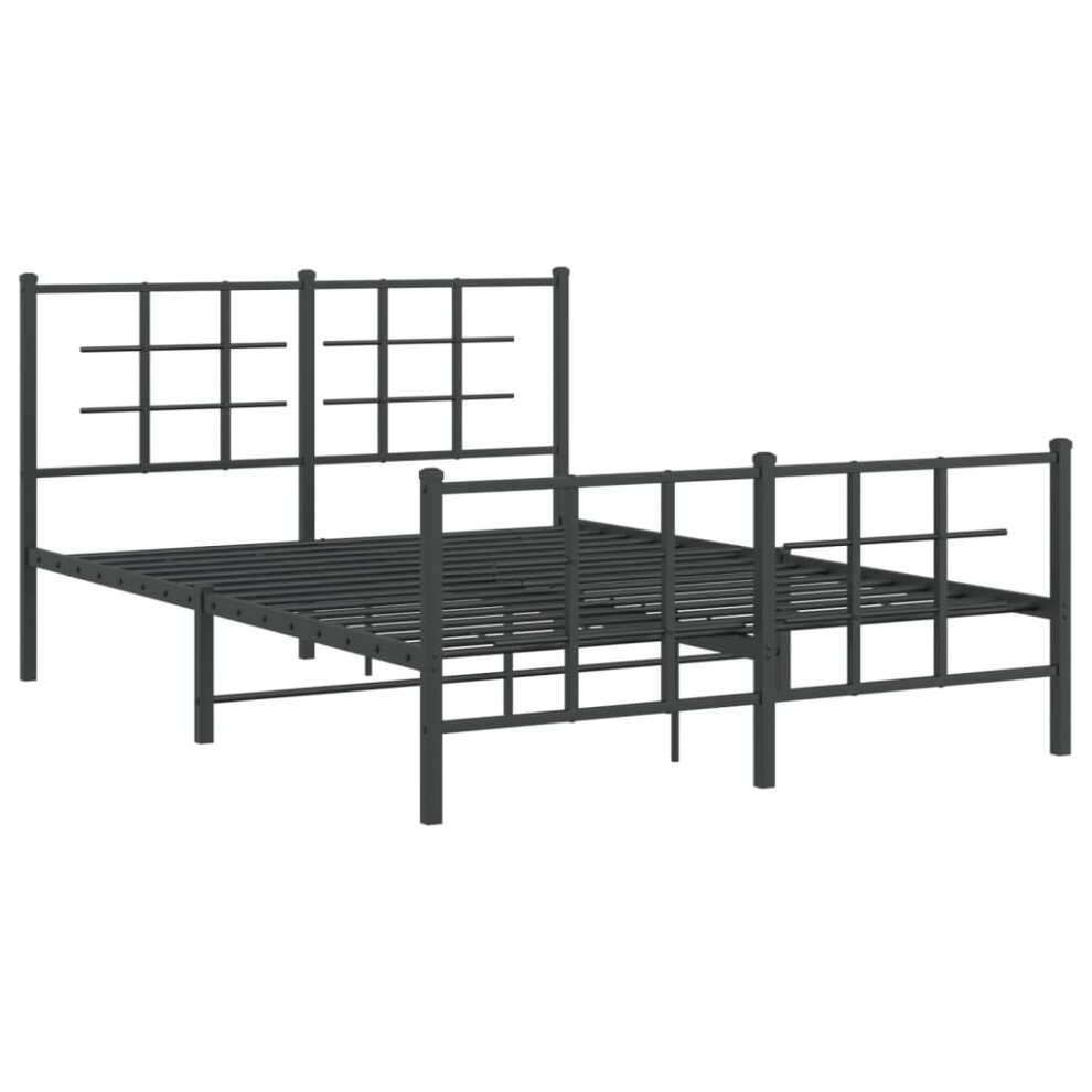 (with headboard & footboard, 140 x 200 cm) vidaXL Metal Bed Frame with Headboard Home Bed Base Bedstead Black 193x203 cm