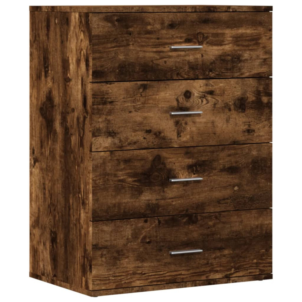 Vidaxl (Smoked Oak) Sideboard Cupboard Side Cabinet Highboard Concrete Grey Engineered Wood