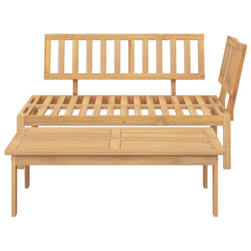 VidaXL (light brown, corner + table) vidaXL Garden Table Outdoor Table Patio Side Coffee Table Solid Wood Acacia 2